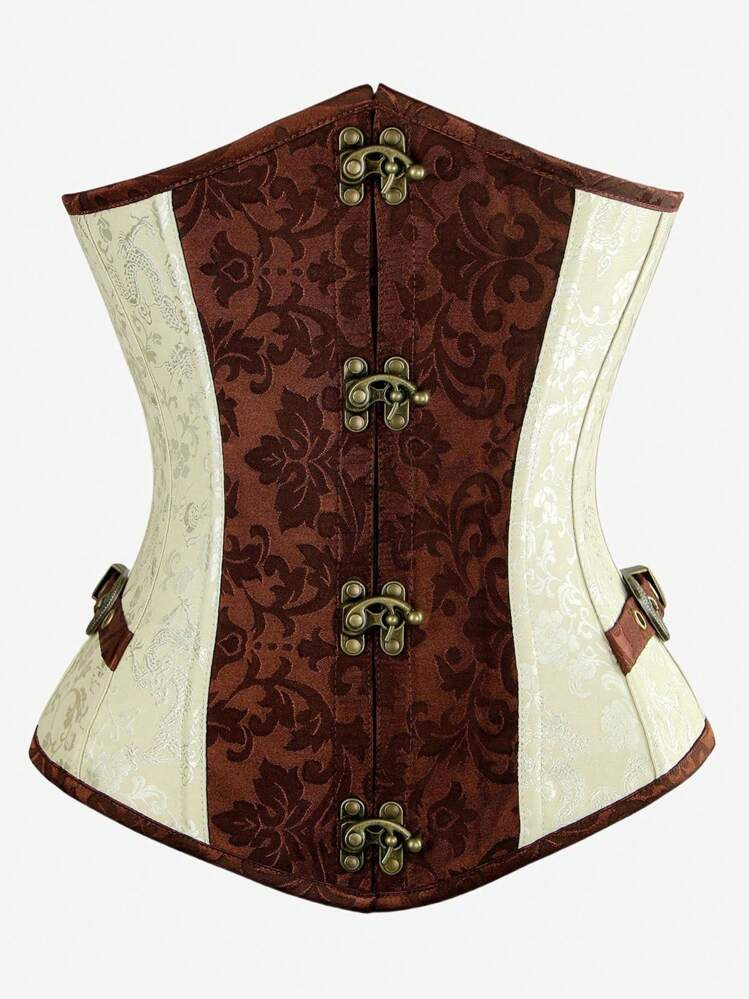 Unterbrust Korsett Mit Punk Design, Gothic Stil Braunes Overbust Taillengürtel, Kurzer Torso Formwäsche | SHEIN
