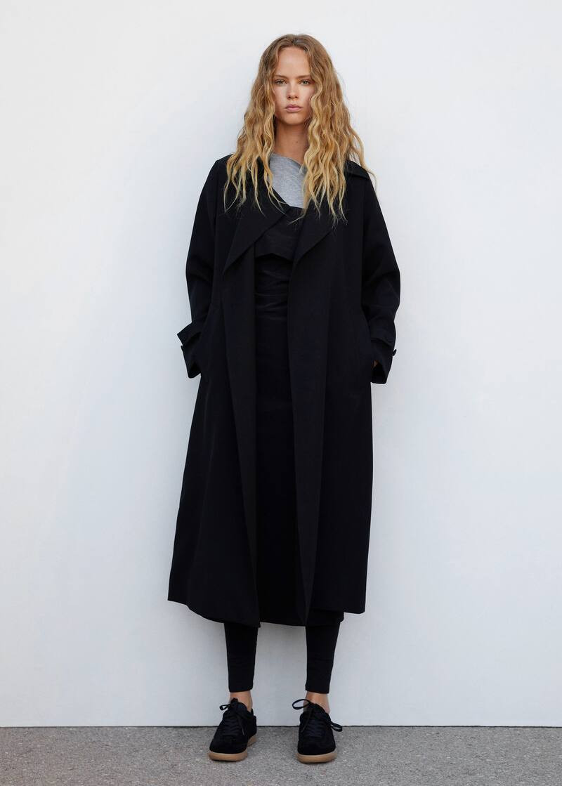 Oversized trench coat with tie -  Women | Mango USA | MANGO (US)