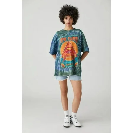 Urban Outfitters Women's X Pyramid Blue Tie Dye Oversized Tee T-Shirt (Small/Medium, Blue/Green Tie Dye) | Walmart (US)