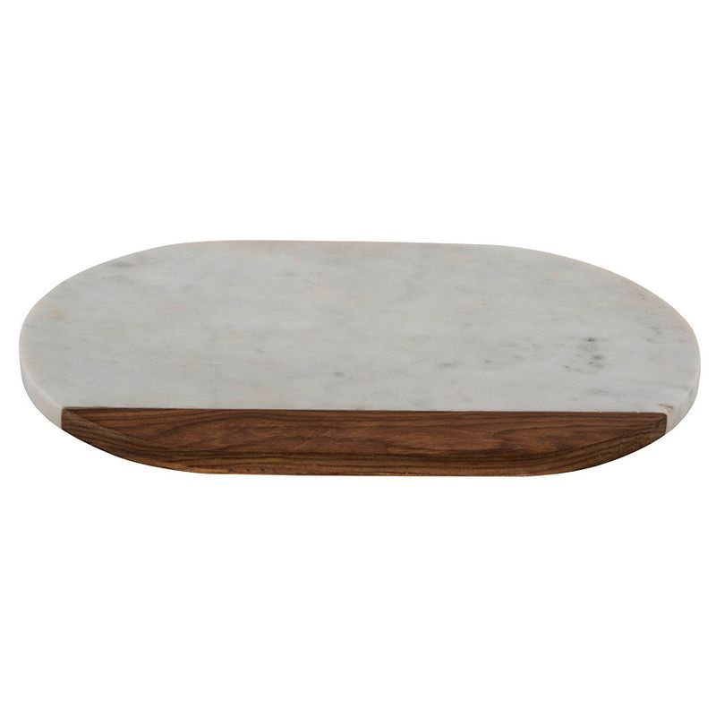 14&#34; x 9&#34; Oval Serving Platter Marble &#38; Wood - Thirstystone | Target