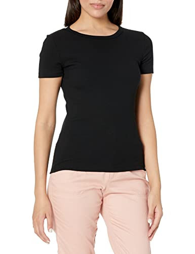 GAP Womens Short Sleeve Ribbed Tee T-Shirt, True Black, Large US | Amazon (US)