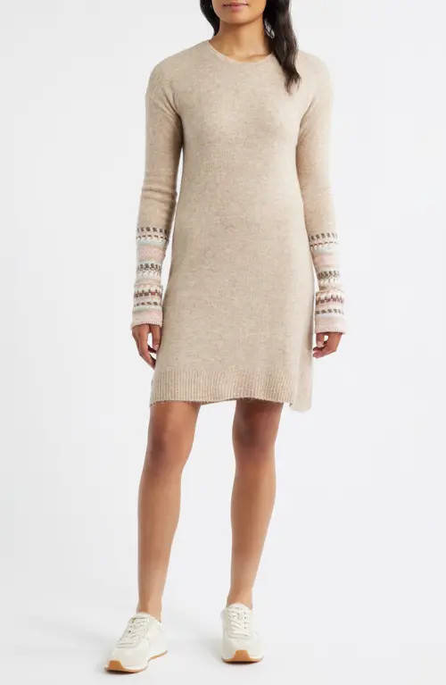 Hatley Sadie Long Sleeve Sweater Minidress in Oatmeal at Nordstrom, Size Medium | Nordstrom