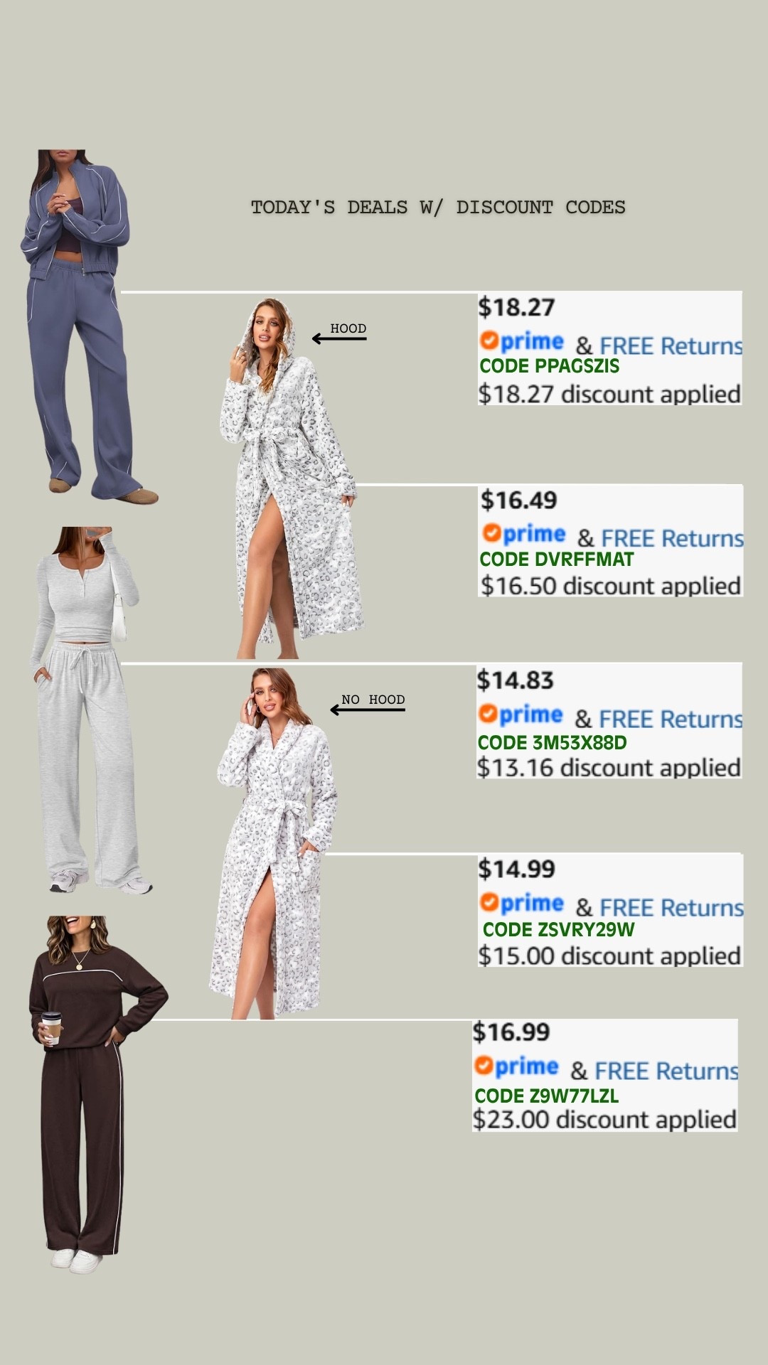 PROMO CODE DEALS ON AMAZON!

Promo codes are entered are on the check out screen where you select payment method. 

Codes & coupons only work for a limited time! If you get an error, it may have maxed the color/size you selected.. so try another one. Sometimes it helps to check out one item at a time! 

SCREENSHOT TO EASILY COPY/PASTE PROMO CODE AT CHECKOUT! 

#affordablestyle #amazonstyle #amazondeals #everydayoutfits #ltksalealert #dailydeals
