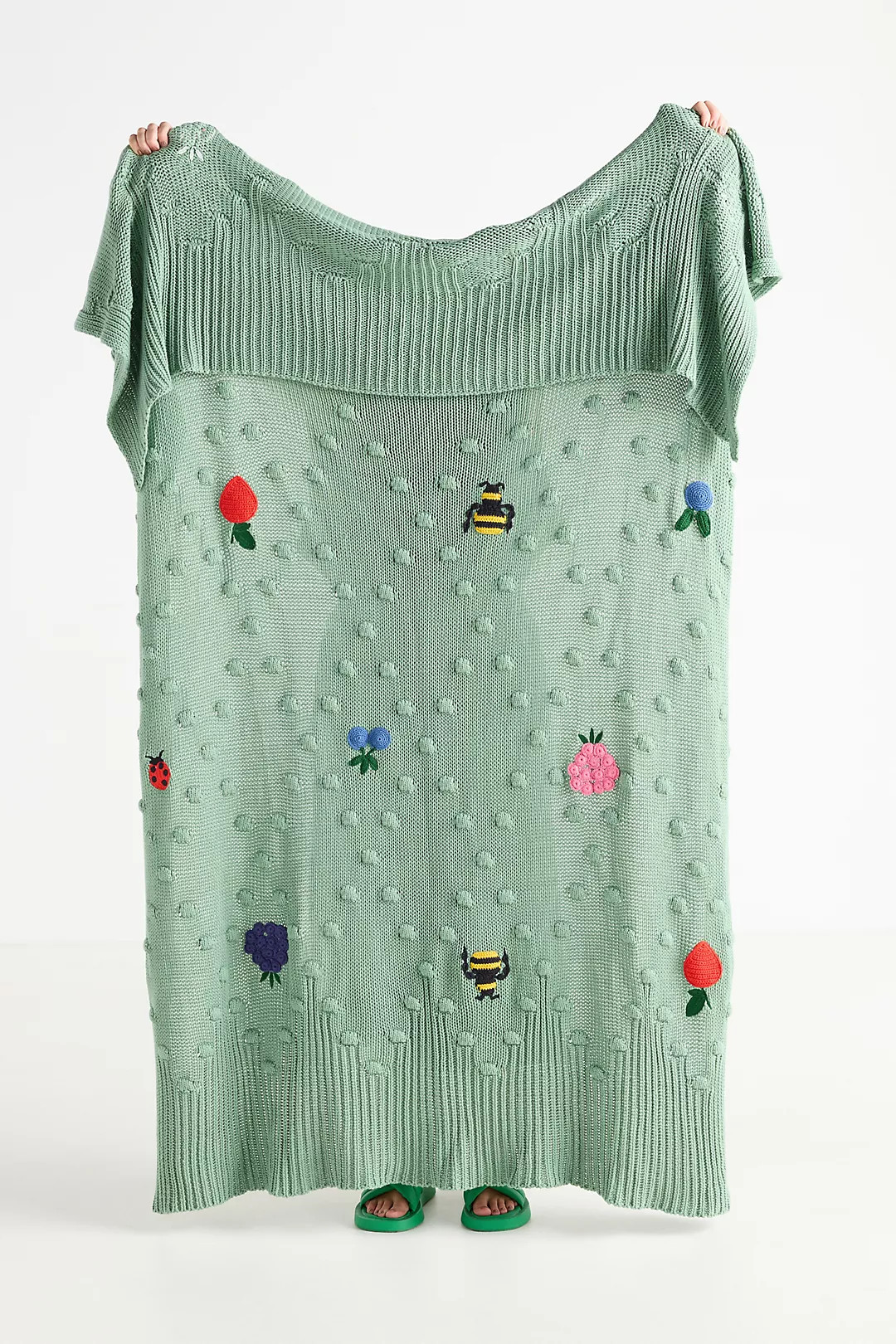 Isabella Cotton Crochet Knit Throw Blanket | Anthropologie (US)