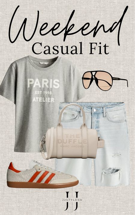 𝒮𝒶𝓉𝓊𝓇𝒹𝒶𝓎 𝒪𝓊𝓉𝒻𝒾𝓉 𝐼𝒹𝑒𝒶
Graphic Tee
Marc Jacobs Bag
Sambas
Aviators 
Baggy Jean shorts 

Tap the bell above for all your on trend finds♡

#LTKMidsize #LTKShoeCrush #LTKSeasonal