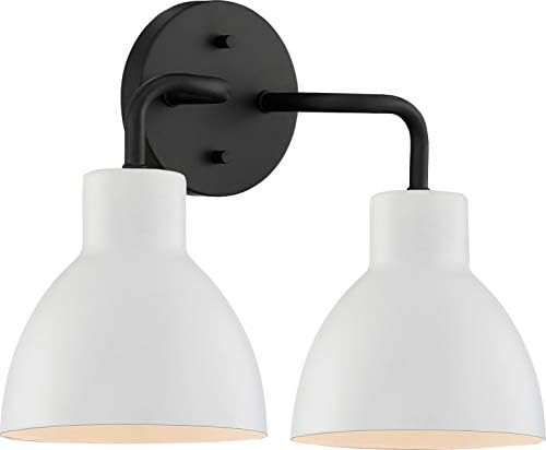 Nuvo 60/6785 Sloan Vanity Matte Black Finish with White Shade, 2 Light, 2 Lt. Vanity | Amazon (US)