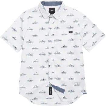 Kids' Shark Fin Short Sleeve Cotton Button-Up Shirt | Nordstrom