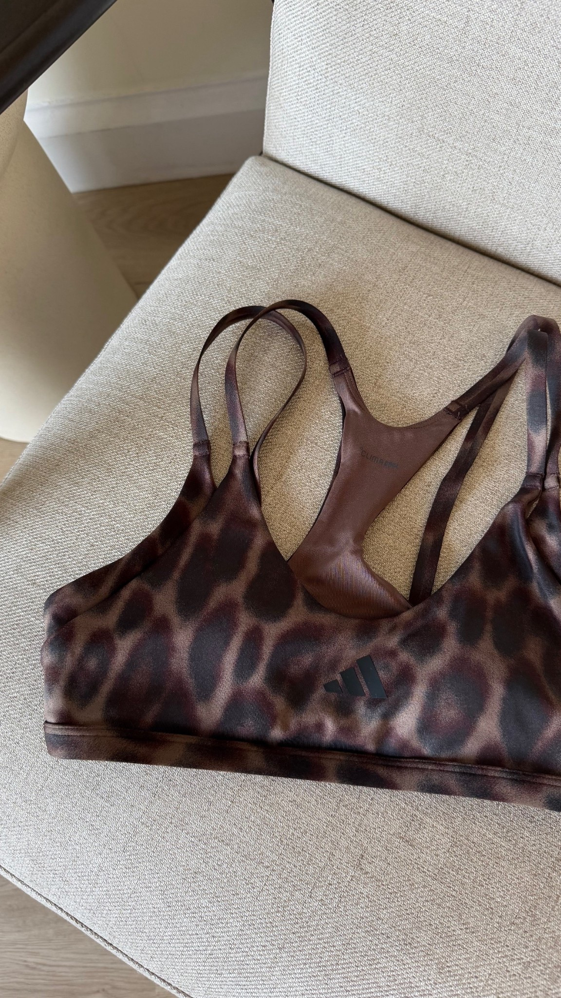 Leopard print adidas sports bra 