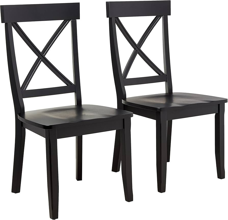 Homestyles Blair Dining Chair Pair, 18-4/5" W, 22-1/4" D, 38-3/8" H, Black | Amazon (US)
