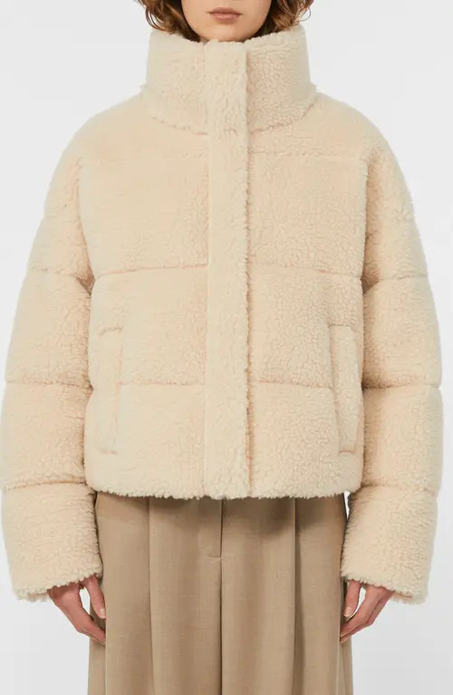 Weekend Max Mara Alfredo Quilted High Pile Fleece Jacket in Camel at Nordstrom, Size 8 | Nordstrom
