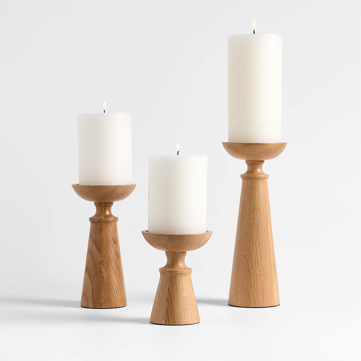 Izumo Ebonized Wood Pillar Holder 9" + Reviews | Crate & Barrel | Crate & Barrel