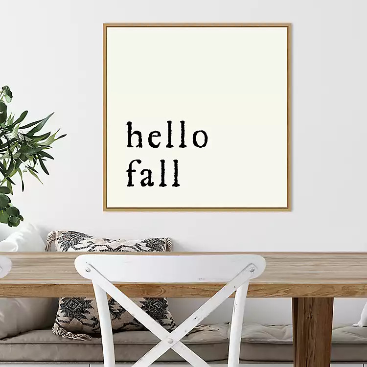 Minimalist Hello Fall Framed Wall Art | Kirkland's Home
