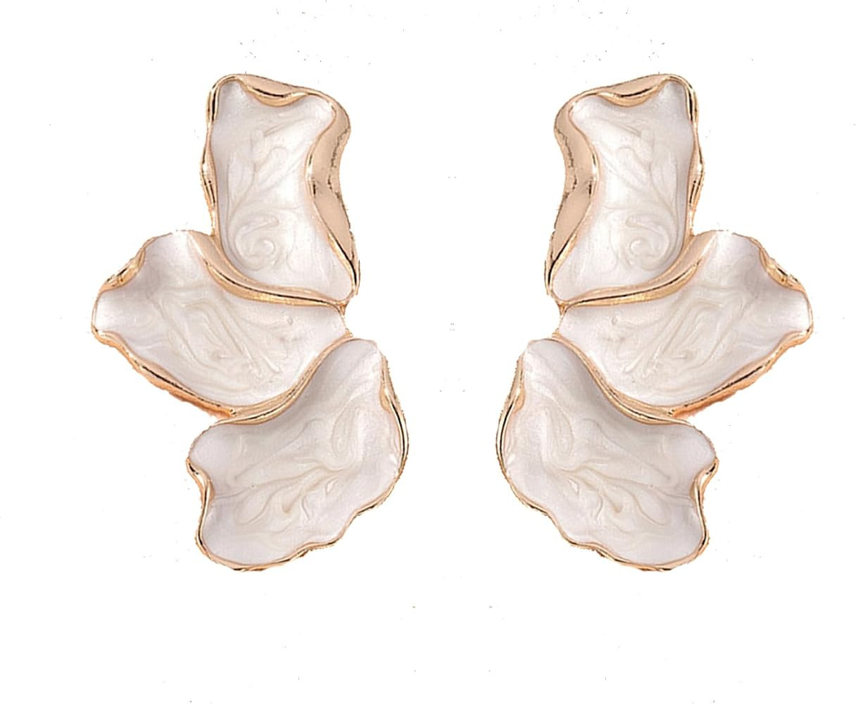 Irregular Flower Earrings for Women Petal Dangle Earrings Large Flower Earrings Trendy Statement ... | Amazon (US)