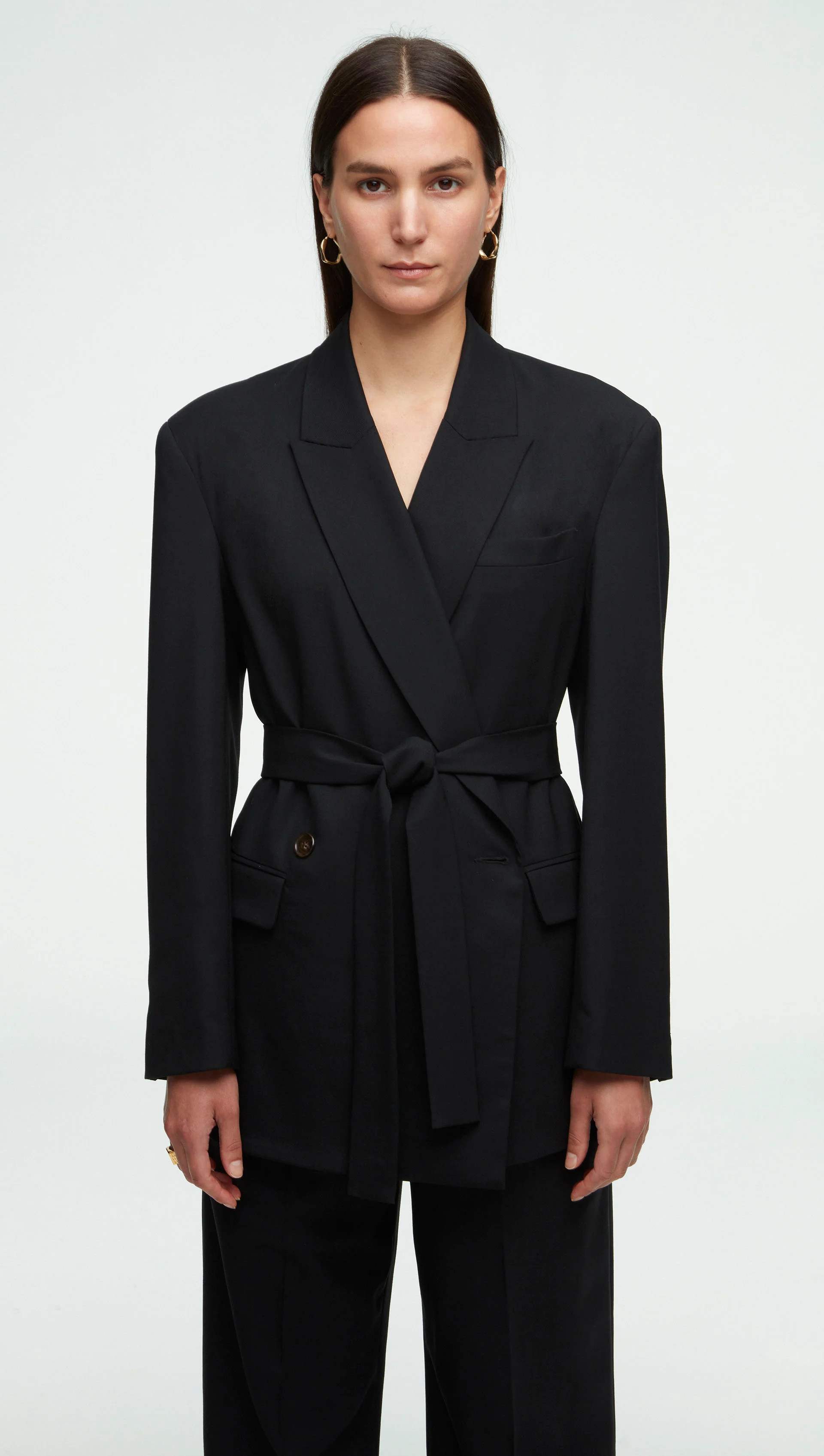 Belted Blazer in Seasonless Wool | Women's Blazers | Argent | Argent