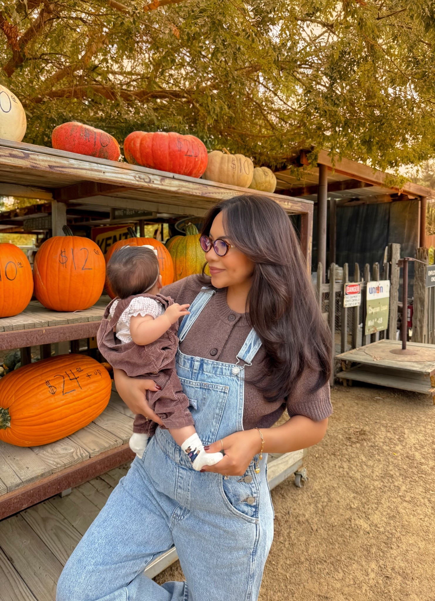 Pumpkin patch outfit. Size small in overalls. Small cardigan. 

#LTKStyleTip #LTKFallSale #LTKBaby
