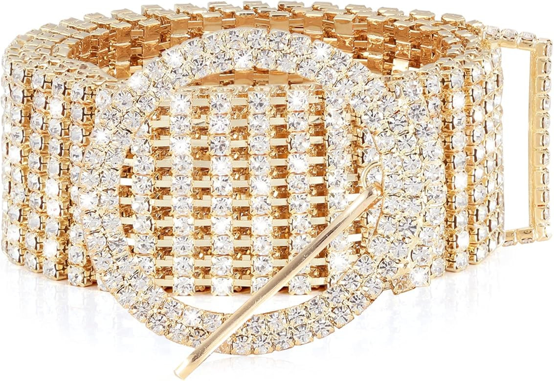 WHIPPY Rhinestone Shiny Crystal Belt      
 Metal | Amazon (US)