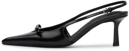 Mattiventon Slingback Heels for Women Kitten Heels Bow Ankle Strap Pointed Toe Heel Sexy Wedding ... | Amazon (US)