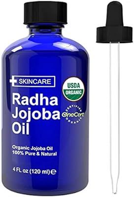 Radha Beauty USDA Certified Organic Jojoba Oil, 4 fl oz. - 100% Pure Unrefined Cold Pressed Jojob... | Amazon (US)