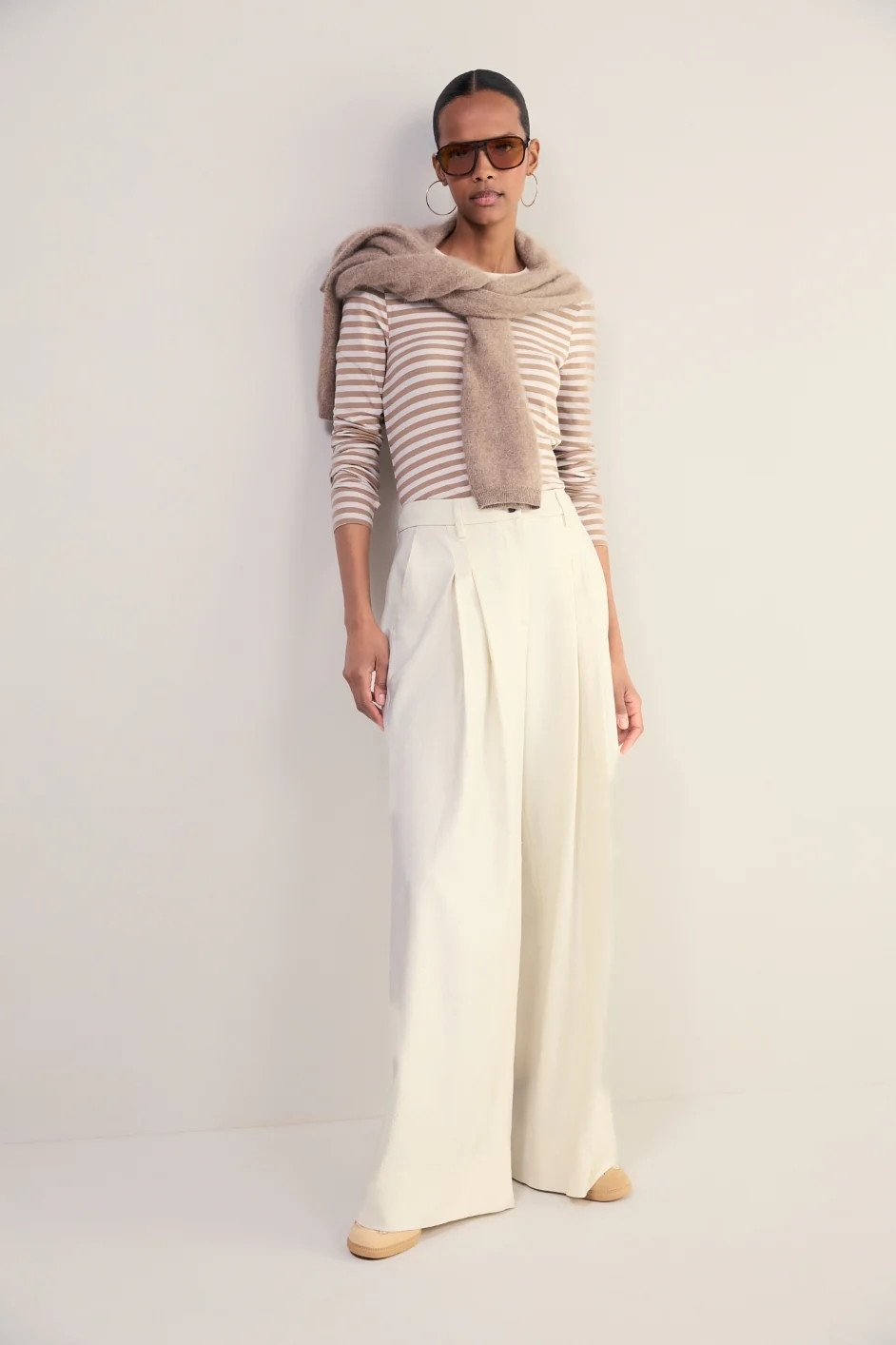 Cath x WYSE Audrey Pleat Front Trouser - Cream | WYSE London