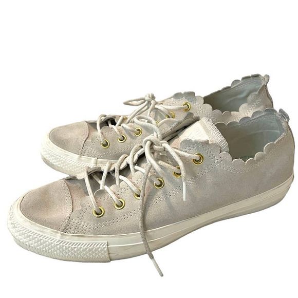 Converse All Star suede scalloped sneakers size 9 women SHELF 4988 | Poshmark