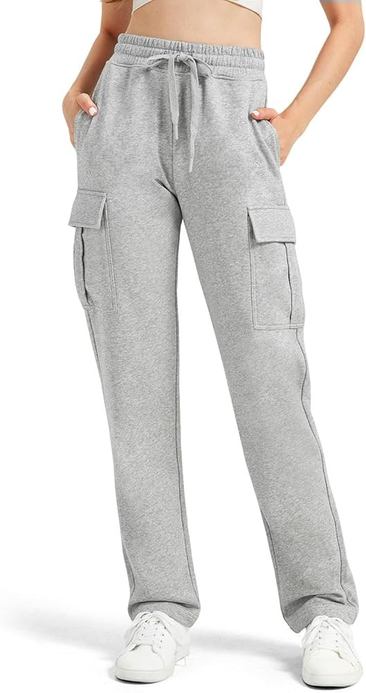Zylioo Tall Women's Cargo Sweatpants 32"/34" Inseam Elastic Waist Athletic Pants for Tall with Po... | Amazon (US)