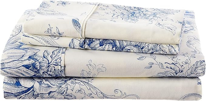 Mélange Home Melange Home 189748 Sheet Set, Queen, Navy Toile | Amazon (US)