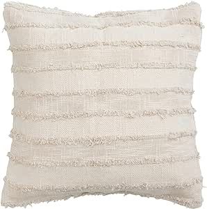 Creative Co-Op Woven Cotton Striped, Beige Pillow Covers, 20" L x 20" W x 0" H, Multicolor | Amazon (US)