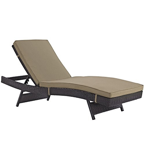 Modway Convene Wicker Rattan Outdoor Patio Chaise Lounge Chair in Espresso Mocha | Amazon (US)