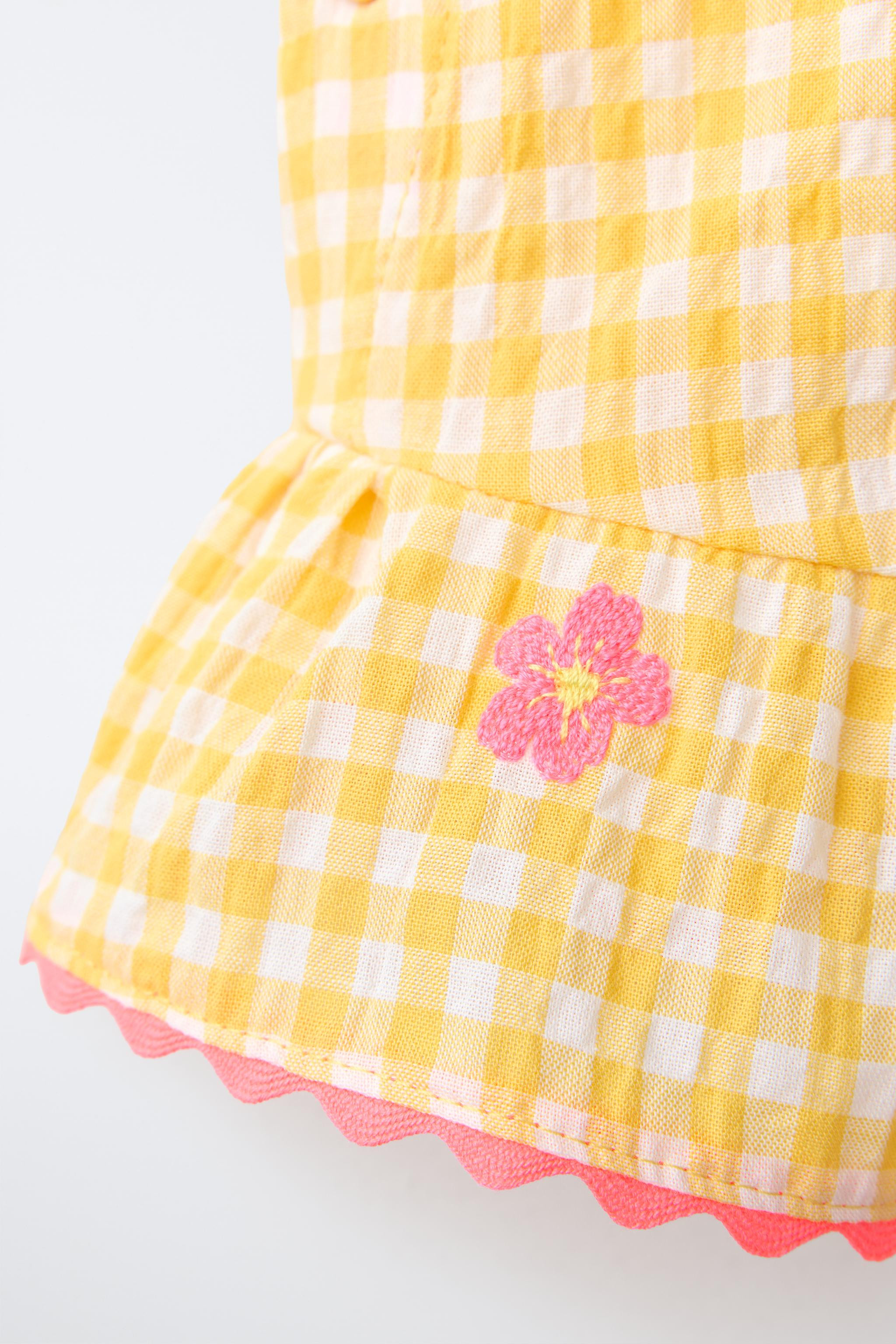 EMBROIDERED FLORAL GINGHAM TOP | Zara US