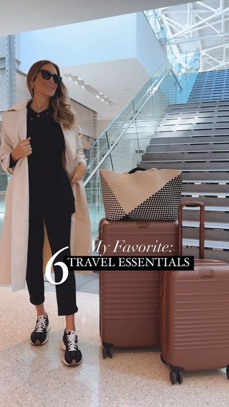 My 6 favorite travel essentials 
Beis brown carry on and check bag 
Amazon trench coat 
Amazon cosmetic bag 
My favorite tote 
My favorite most comfortable new balance sneakers 

#LTKCyberWeek 

#LTKGiftGuide #LTKtravel