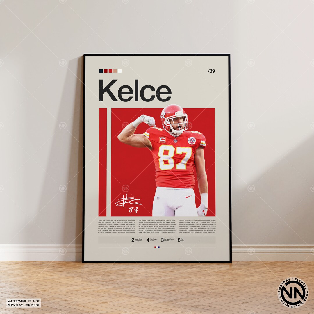 Travis Kelce Poster Kansas City Chief Poster NFL Poster - Etsy | Etsy (US)