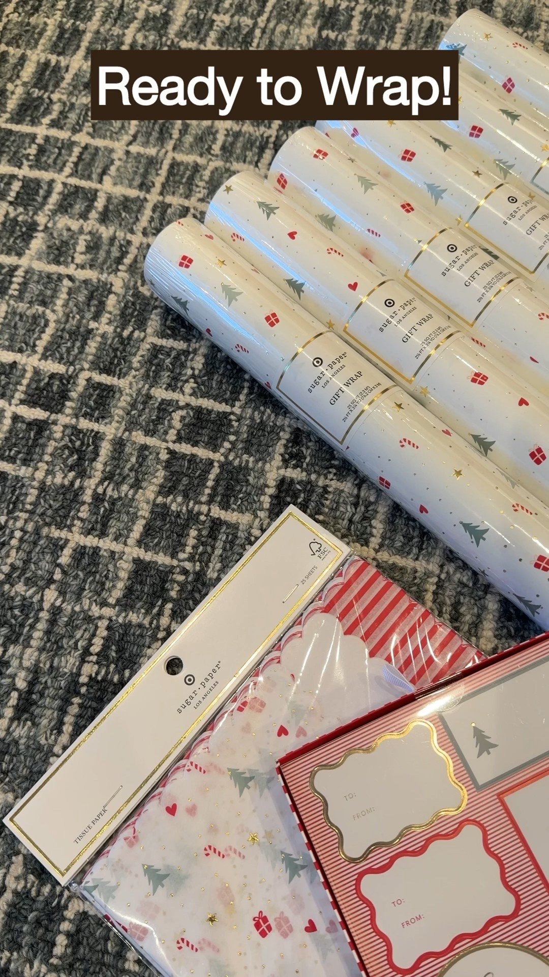 Officially ready to wrap our holiday gifts with this pretty Sugar + Paper collection. The soft white paper with tiny trees and presents looks so classic and cheerful, and the coordinating tags make everything feel pulled together with zero effort. Linking the whole set so you can wrap your gifts in something just as festive. 🎁✨

#LTKSeasonal #LTKHoliday #LTKGiftGuide