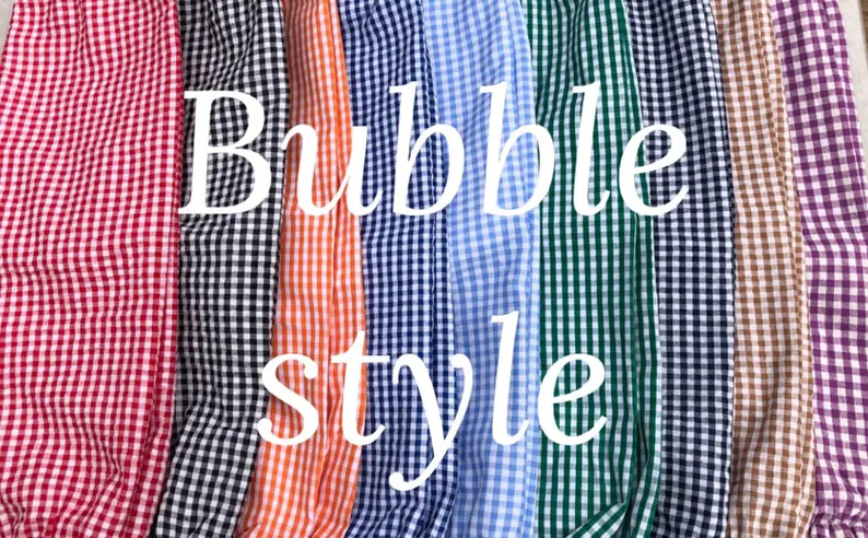 Gingham Fully Lined Bubble Pants - elastic waist - Red, Navy, Light Khaki, Light blue + more! | Etsy (Global)