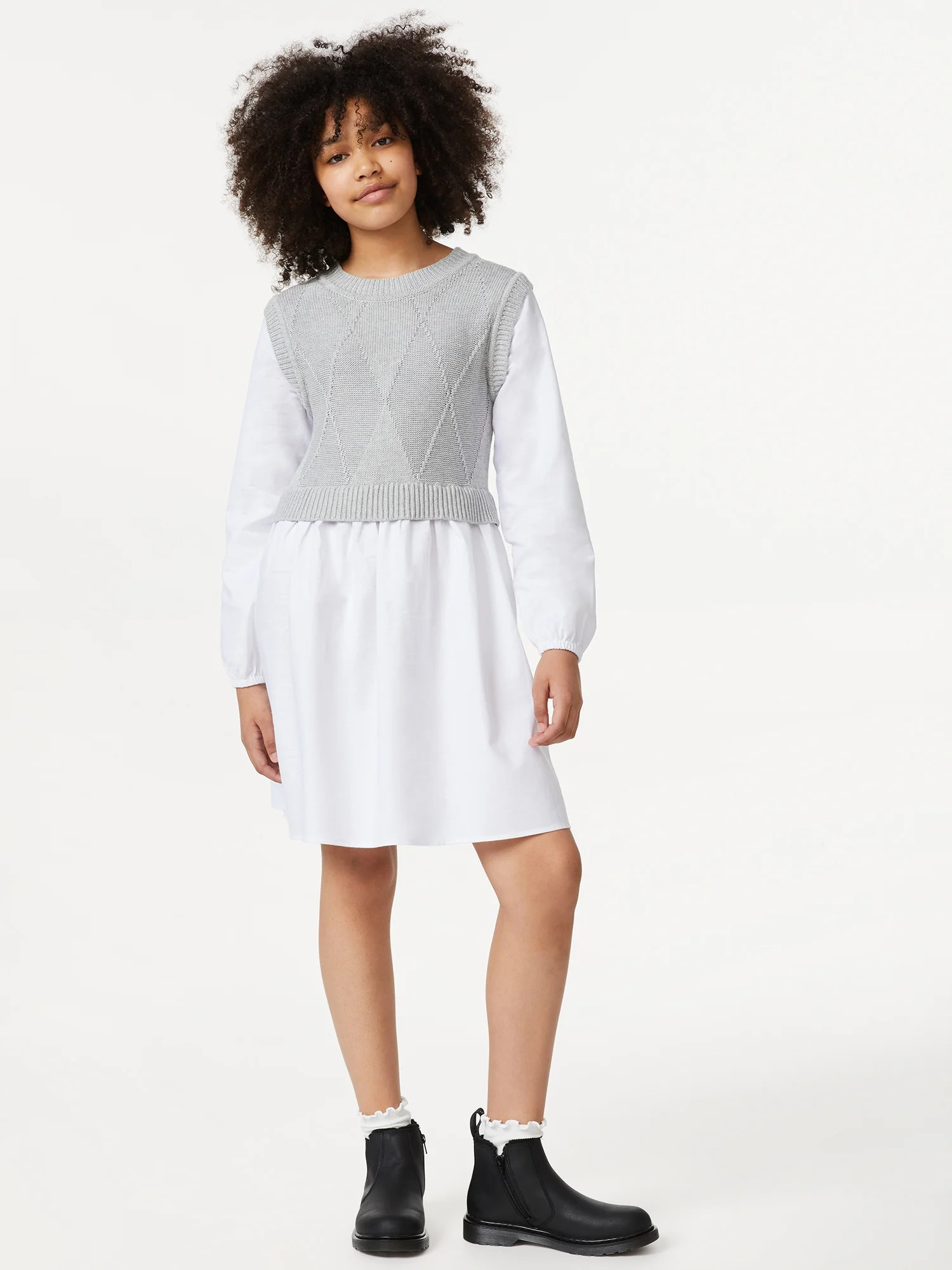 Free Assembly Girls Sweater Vest Dress, Sizes 4-18 | Walmart (US)