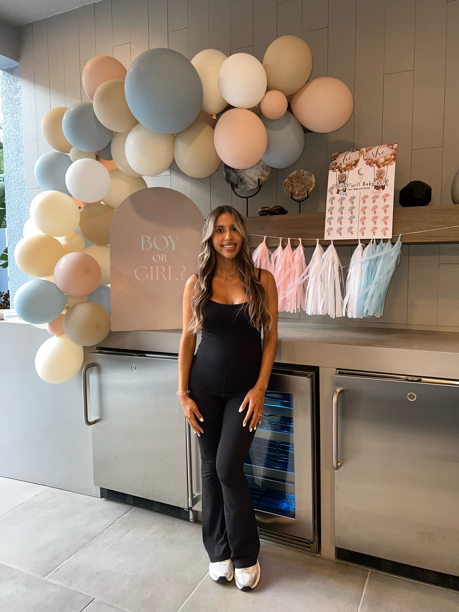 Gender reveal vibes 💕💙 First of alll I literally want to live in this onesie until my belly doesn’t fit anymore! Super comfy & stretchy. Amazing quality & I LOVE how it shapes my body ✨ 

#LTKU #LTKsalealert #LTKbump