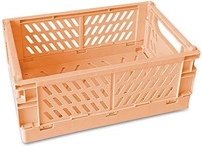 LELE LIFE Folding Plastic Storage Basket Tray with Handles, Desktop Storage Organizer Box, Cosmet... | Amazon (US)