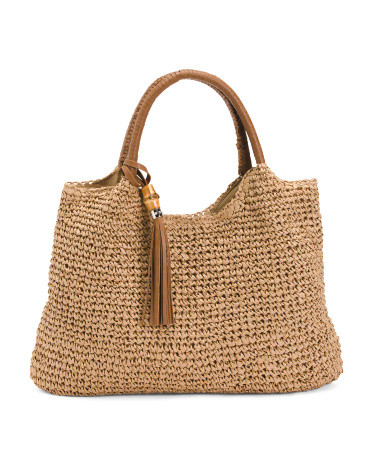 Straw Tote With Detachable Tassel | Marshalls