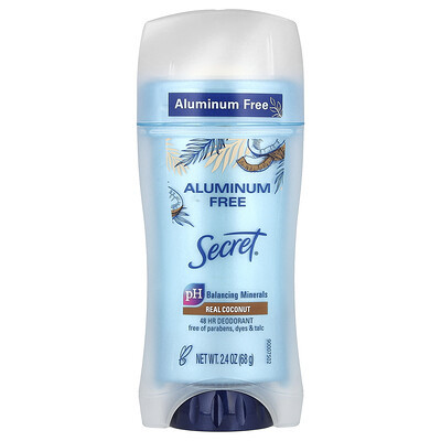 Secret, Aluminum Free Deodorant, Real Coconut, 2.4 oz (68 g) | iHerb
