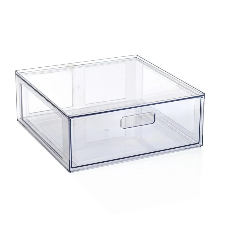 Mainstays Clear Glossy Plastic Pull-Out Closet Drawer Large Size, Adult Size | Walmart (US)