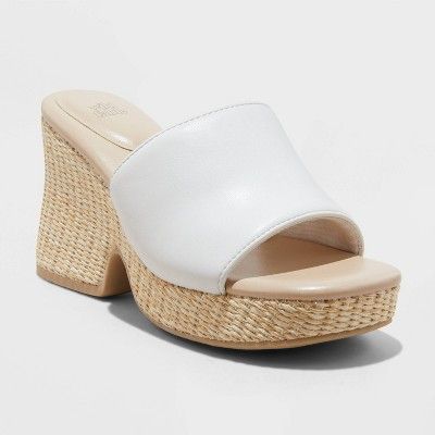 Women's Charlene Raffia Wedge Heels - Wild Fable™ Cream | Target