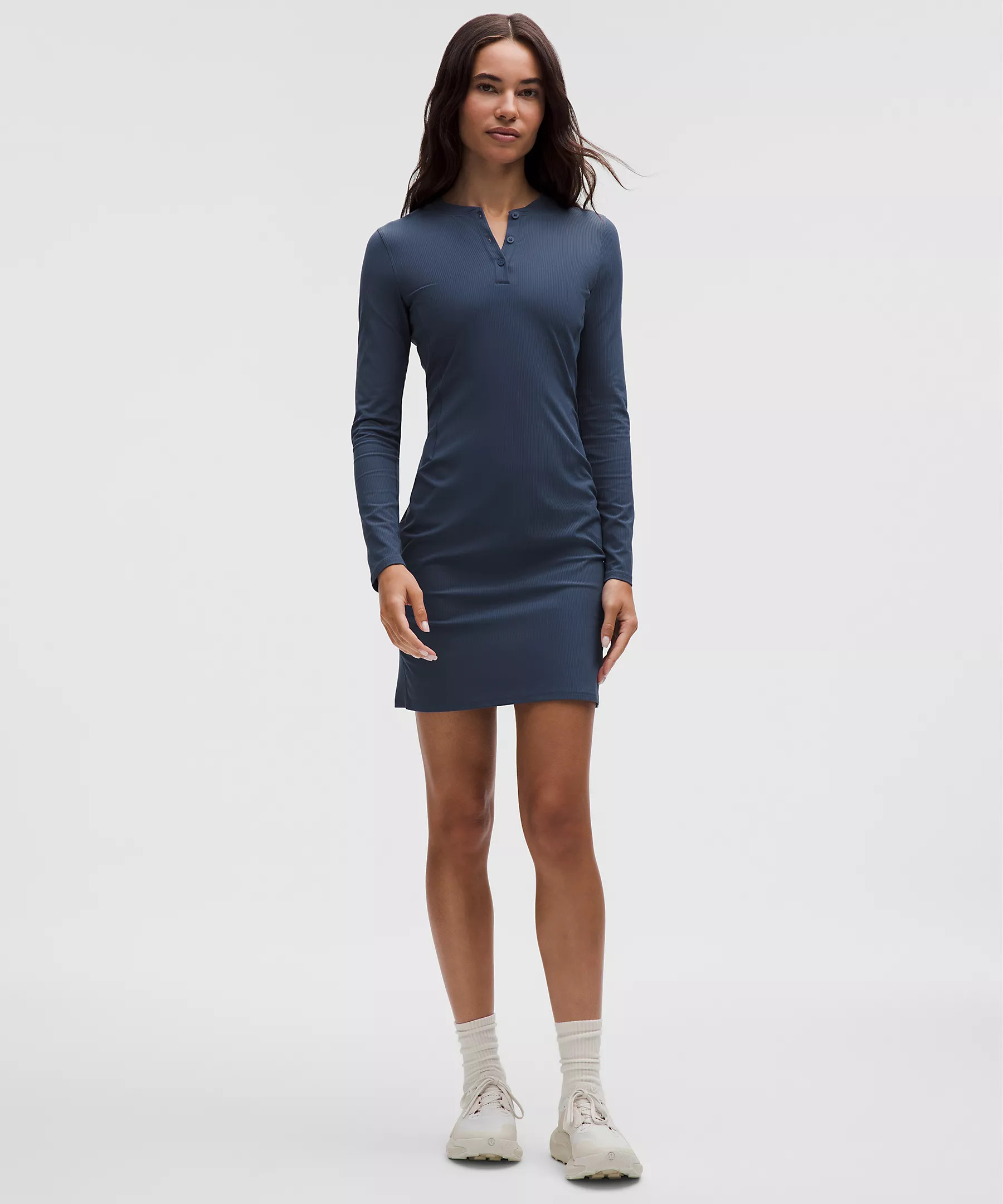 All Aligned Ribbed Long-Sleeve Henley Dress | Lululemon (US)