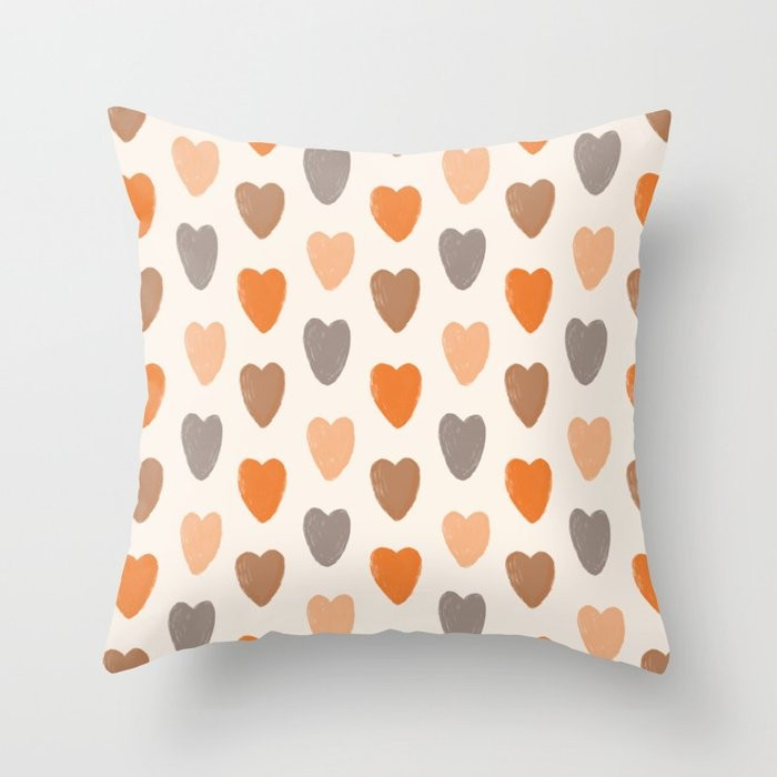 Multicolor Hearts Pattern Throw Pillow by rochelleraedesign | Society6