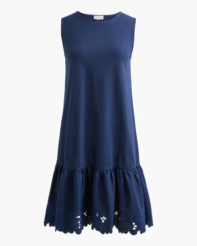 Navy blue eyelet hem dress 

#LTKSeasonal #LTKSaleAlert