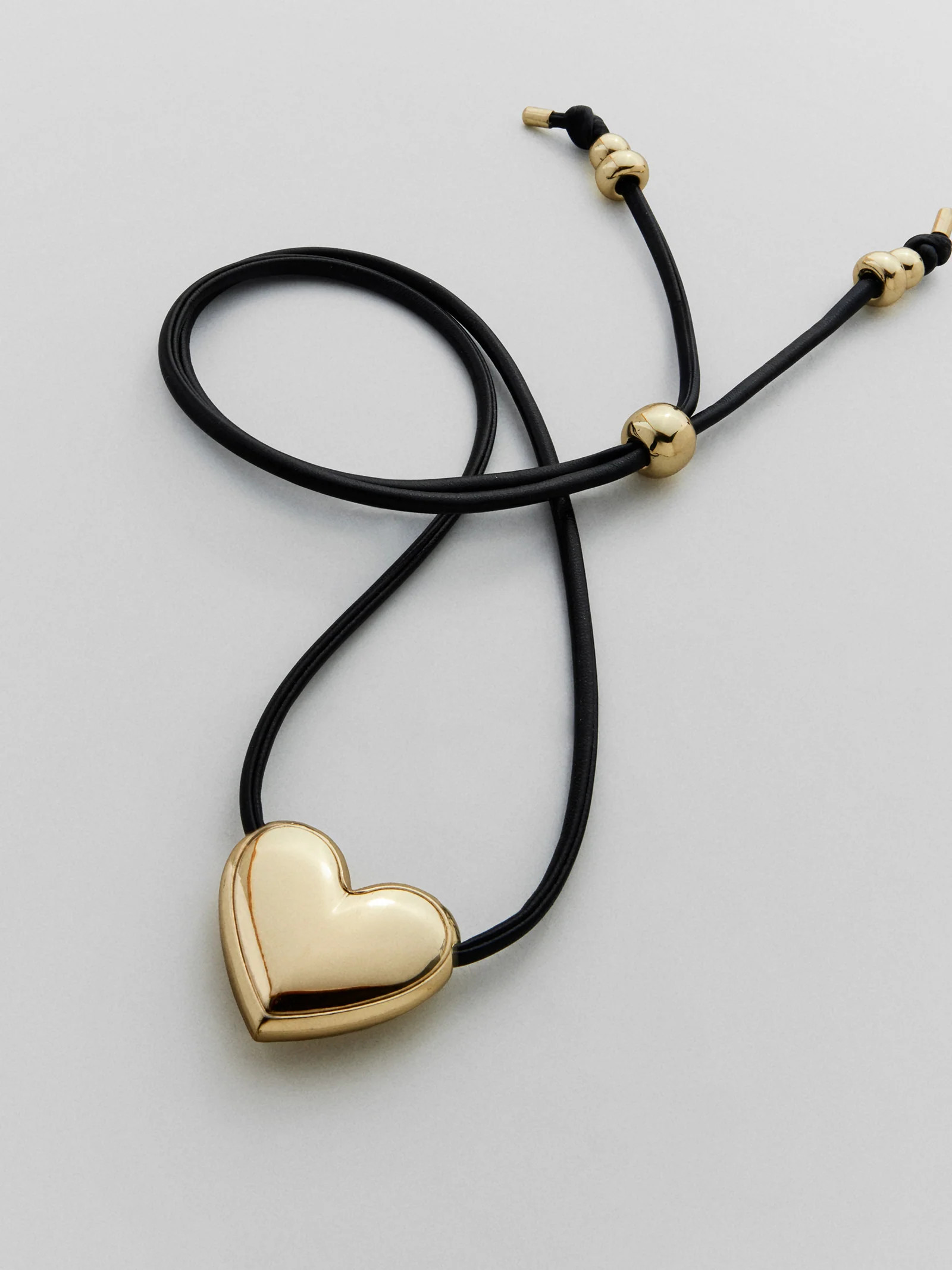 Millie Bubble Heart Cord Necklace - Gold | BaubleBar