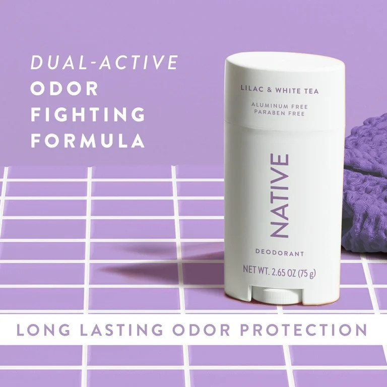 Native Deodorant, Aluminum Free, Lilac & White Tea, for Women and Men, 2.65 oz - Walmart.com | Walmart (US)