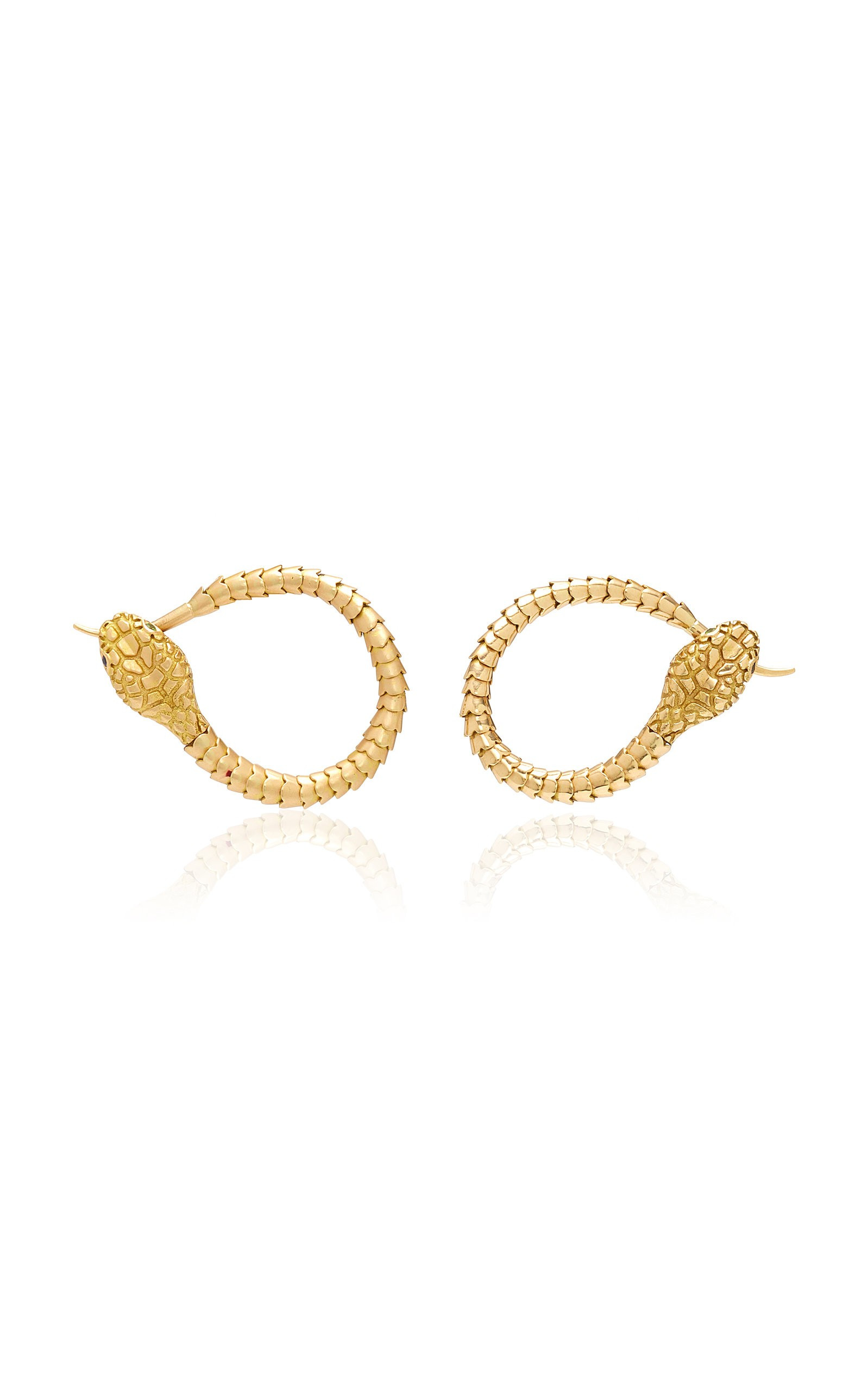 18K Gold Articulated Snake Earrings by Ouroboros | Moda Operandi | Moda Operandi Global