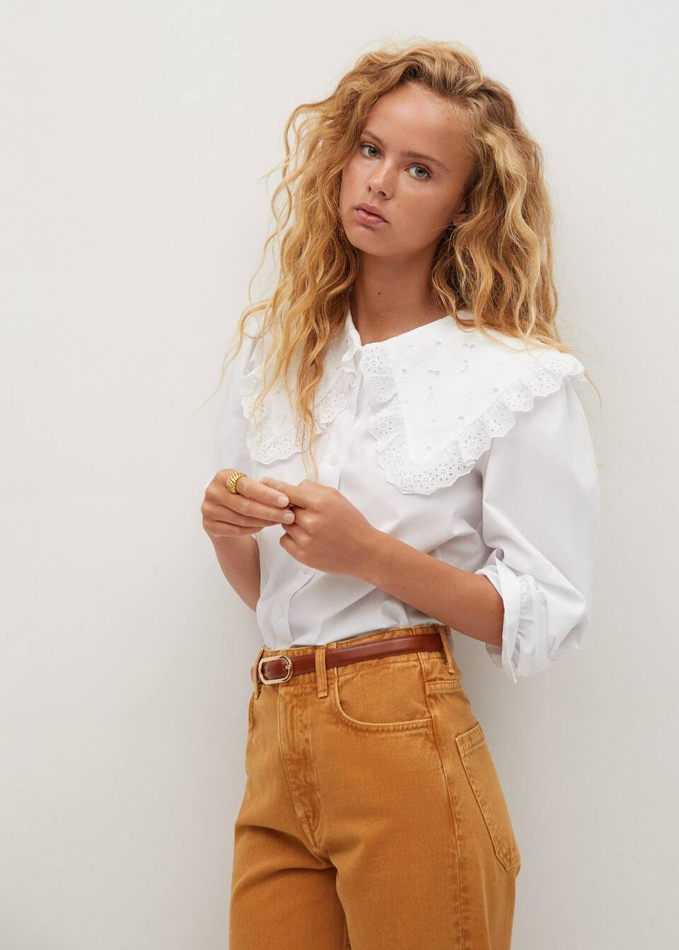 Double baby-collar shirt | MANGO (US)