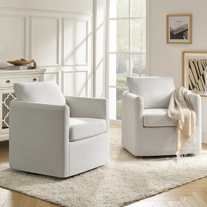 Chelseaann Upholstered Swivel Barrel Chair | Wayfair North America