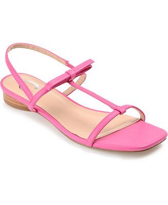 Journee Collection Women's Zaidda T Strap Flat Sandals - Macy's | Macy's