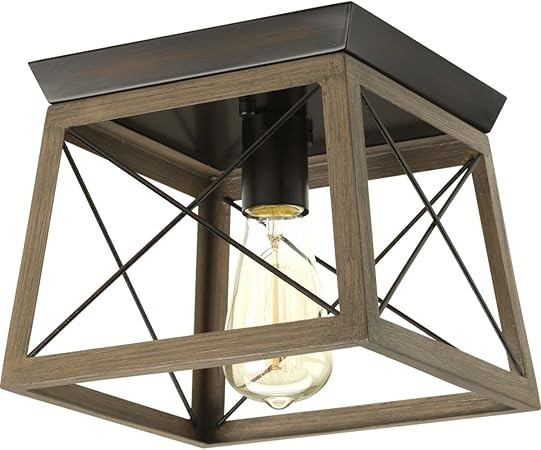 Progress Lighting P350022-020 Briarwood Collection Farmhouse Flush Mount Ceiling Light, One, Anti... | Amazon (US)